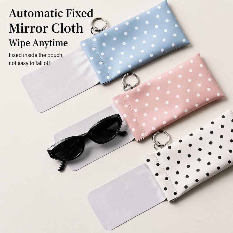 š„HOT SALE⨠Soft PU Leather Sunglasses Pouch Elastic Opening Eyeglasses Bag