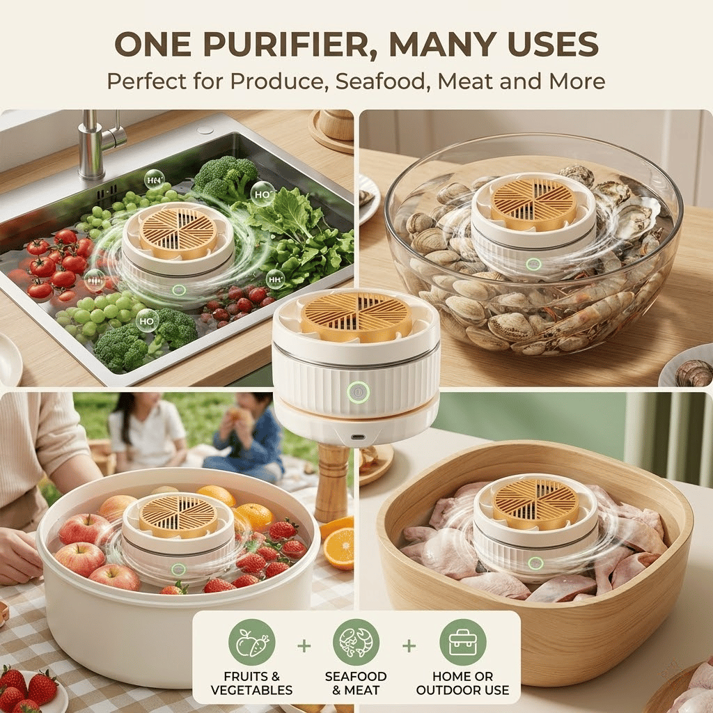 Multi-Function Food Purifier - Removes bacteria, pesticide residues, hormones, antibiotics, and heavy metals