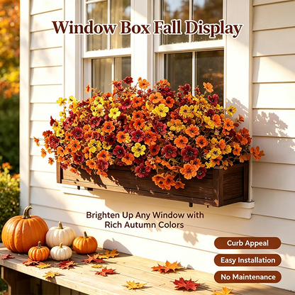 Fall Artificial Flower Halloween, UV Resistant Colorful Fake Flower
