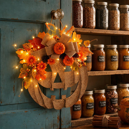 Wooden Pumpkin Halloween Door Sign/Hanging Decoration