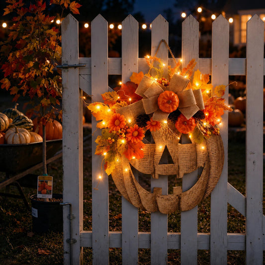 Wooden Pumpkin Halloween Door Sign/Hanging Decoration