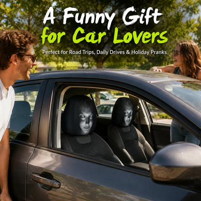 🔥Halloween Early Bird Sale🎃 Funny Cartoon Car Headrest Covers – 2PCS Universal Fit 🚗