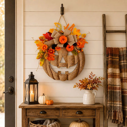 Wooden Pumpkin Halloween Door Sign/Hanging Decoration