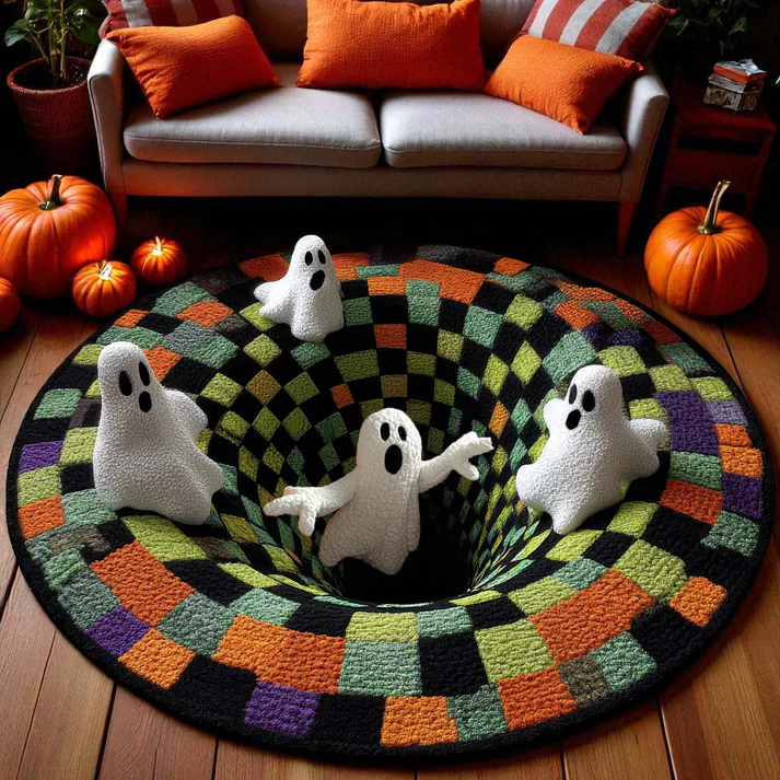 🔥Limited Time 50% OFF👻💀 Halloween 3D Optical Illusion Ghost & Skeleton Rug