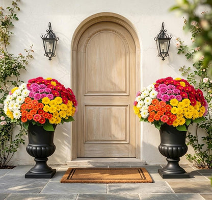 💥Limited Stock 60% OFF🌼Welcome Autumn- Artificial Outdoor Sunset Mums Flowers - UV Resistant, Waterproof, Windproof