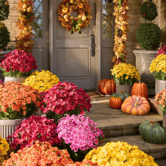 💥Limited Stock 60% OFF🌼Welcome Autumn- Artificial Outdoor Sunset Mums Flowers - UV Resistant, Waterproof, Windproof