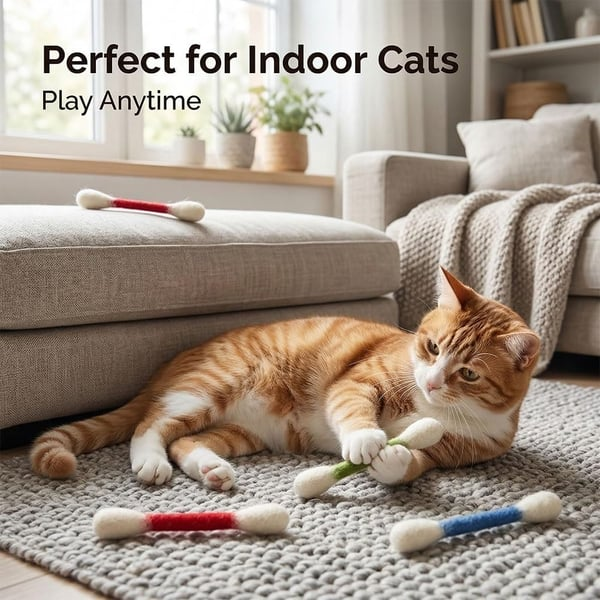 🐱Swabs Large Size Cat Toys with Catnip ❤️For happy, healthy, and active indoor cats🐱