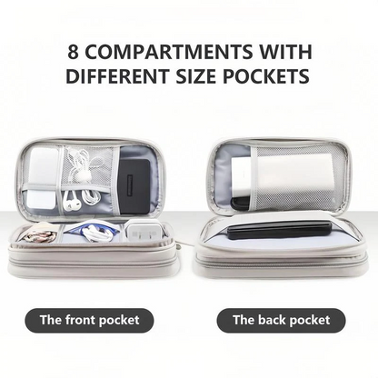 Cable Organizer Bag,Double Layer TravelPouch For Chargers,Cords & Tech Accessories