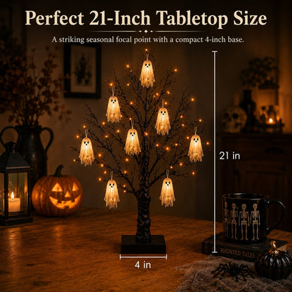Vintage LED Halloween Ghost Tree