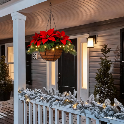 🔥HOT SALE✨ Artificial Christmas Flowers Hanging Poinsettias