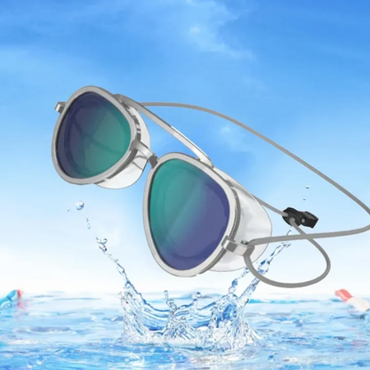 Premium Aviator Swim GogglesAnti-Leak Wide View TrainingMask