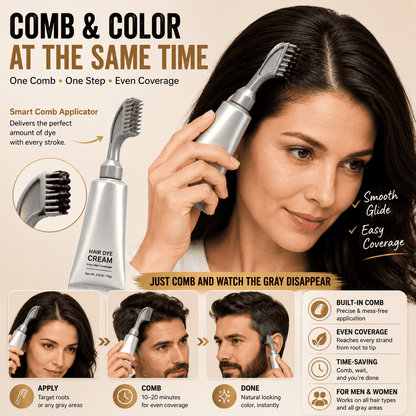 Hot Sell TODAY | Instant Gray Coverage Hair Dye Comb For Men & Women