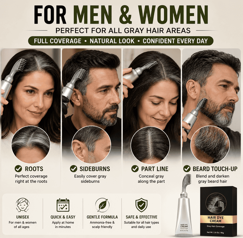 Hot Sell TODAY | Instant Gray Coverage Hair Dye Comb For Men & Women