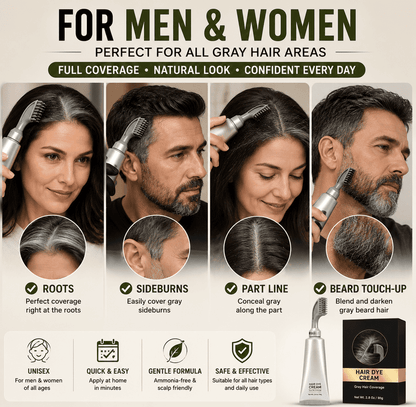 Hot Sell TODAY | Instant Gray Coverage Hair Dye Comb For Men & Women