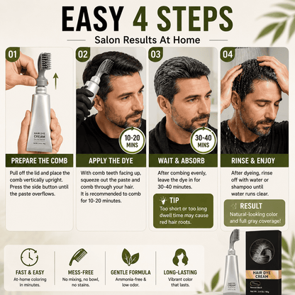 Hot Sell TODAY | Instant Gray Coverage Hair Dye Comb For Men & Women