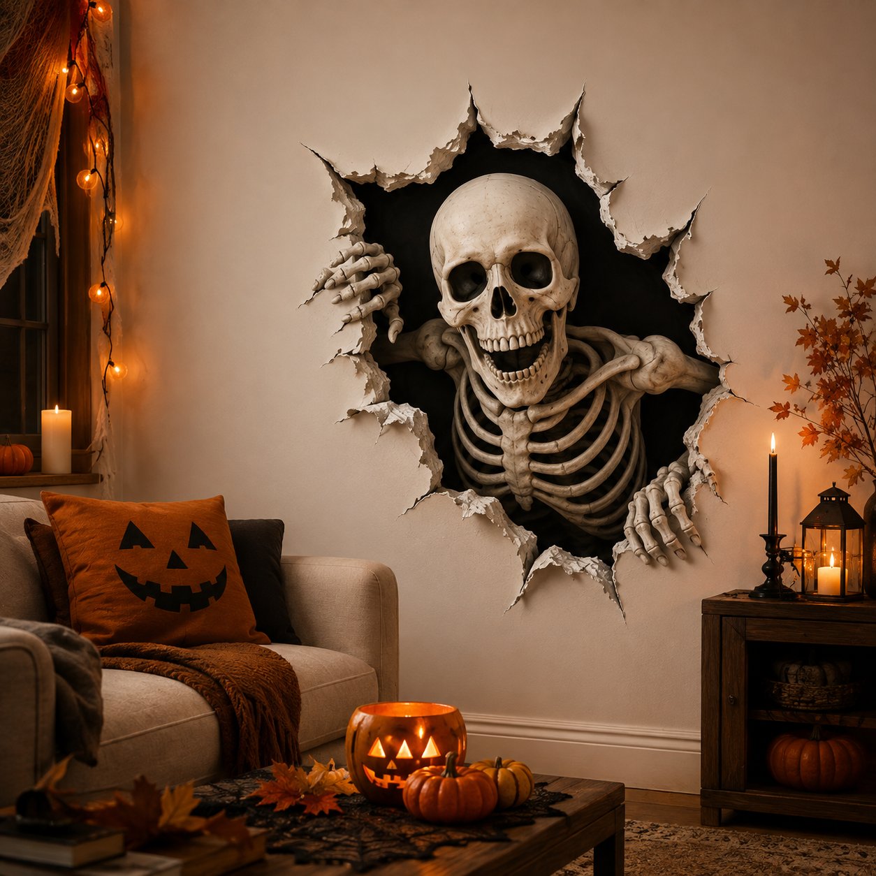 🔥Last Day 49% OFF-Halloween Break-In 3D Wall Decals