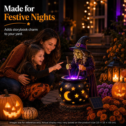 ☀️🔮Solar Witch Cauldron Garden Light – Glowing Halloween Yard Decor
