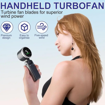 Portable 3 In 1 Rechargeable TurboHandheld Fan With 5 Speeds