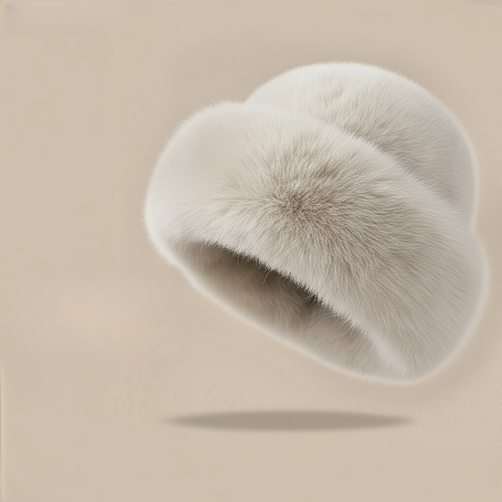 Oversized Fluffy Faux Fur Pompom Hat Warm And Luxurious For Winter