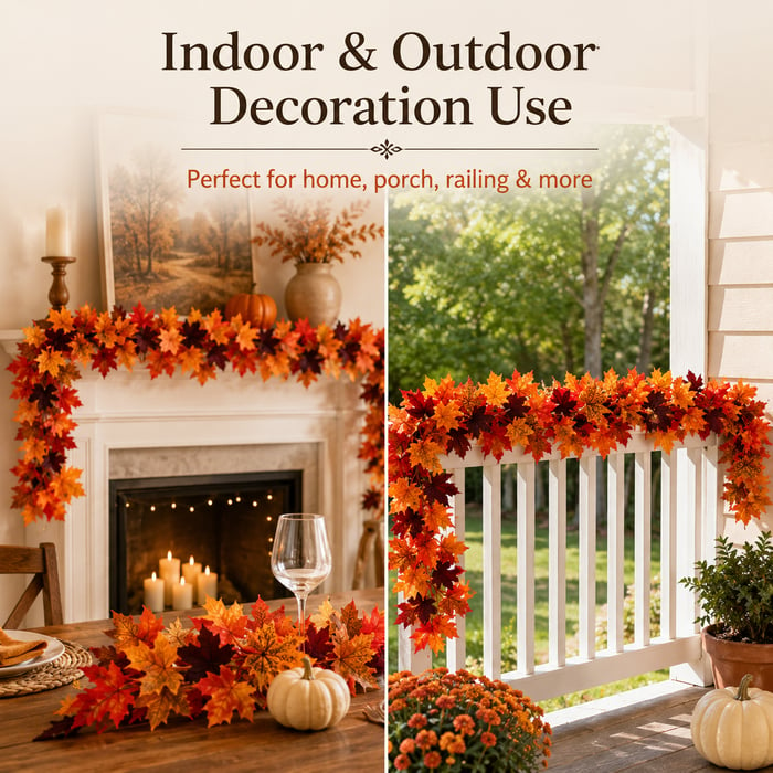 Artificial Maple Leaf Garland – Fall Autumn Decoration Vine