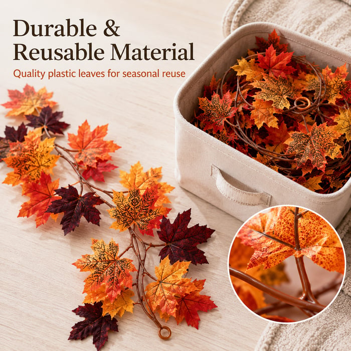 Artificial Maple Leaf Garland – Fall Autumn Decoration Vine