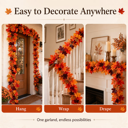 Artificial Maple Leaf Garland – Fall Autumn Decoration Vine
