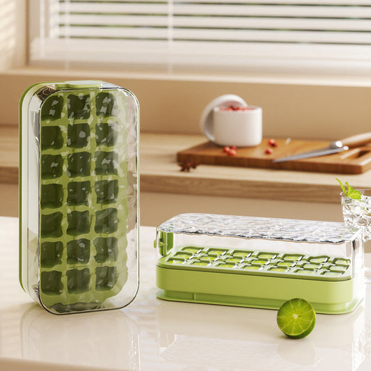 21 Compartment Press Type Ice Mold With Storage Box