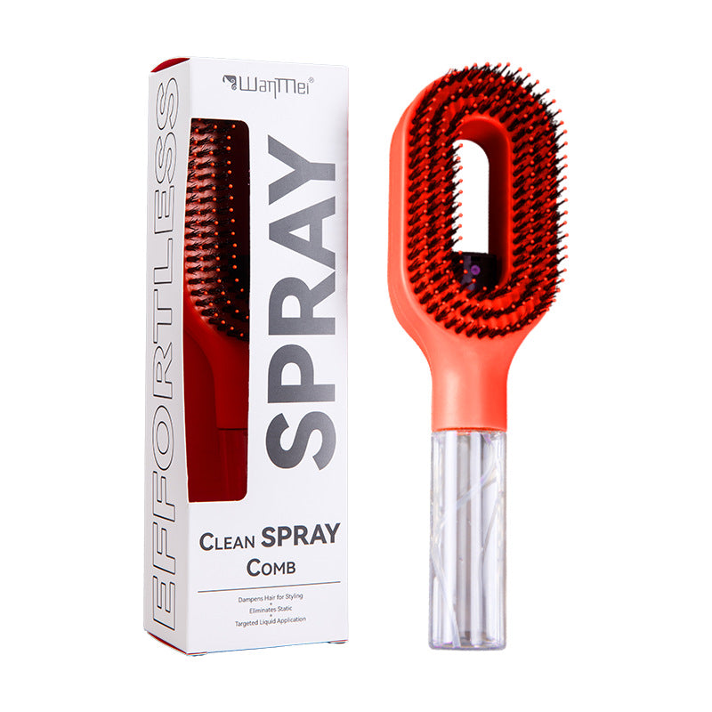 2026 new spray comb, double teeth design for scalp massage, styling comb, Hair brush for curly hair, anti-static, can be equipped with water or essential oil for hair care, salon hairdressing tools, Suitable for curly/straight hair