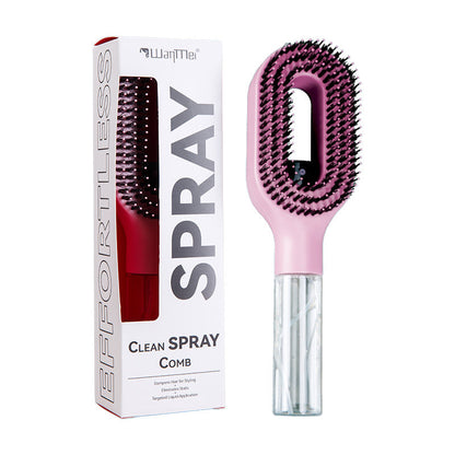 2026 new spray comb, double teeth design for scalp massage, styling comb, Hair brush for curly hair, anti-static, can be equipped with water or essential oil for hair care, salon hairdressing tools, Suitable for curly/straight hair