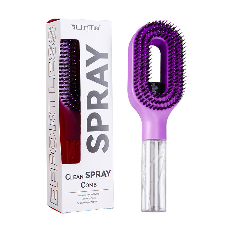 2026 new spray comb, double teeth design for scalp massage, styling comb, Hair brush for curly hair, anti-static, can be equipped with water or essential oil for hair care, salon hairdressing tools, Suitable for curly/straight hair