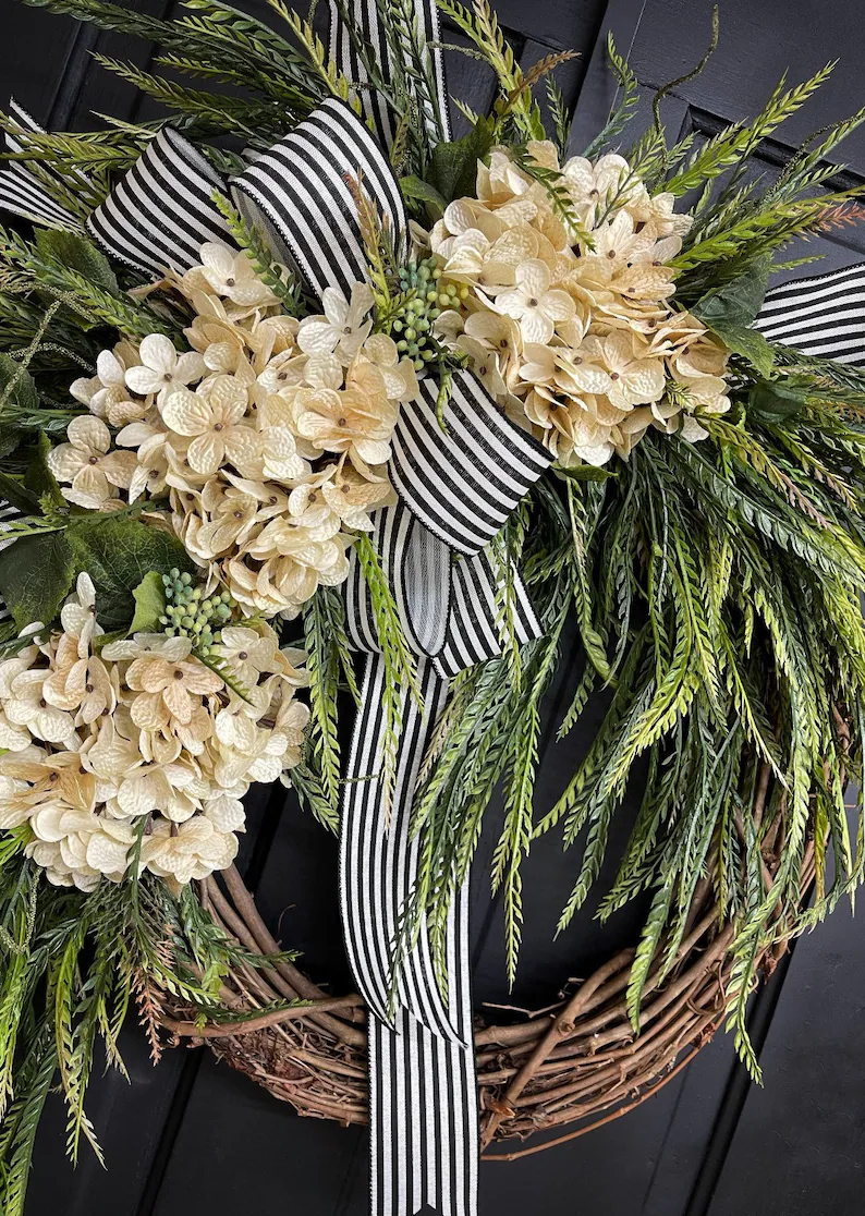 Handcrafted Hydrangea Wreath – The Perfect All-Season Front Door Decor