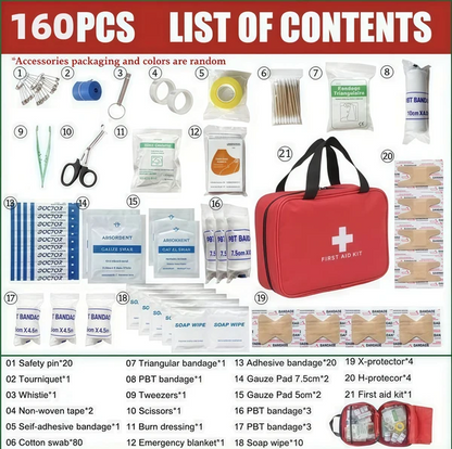 330 Piece Waterproof First Aid Kit For Emergencies