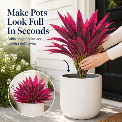Large Realistic Artificial Boston Fern & Dragon's Blood Tree Plants