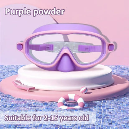 🏊‍♀️-HD children's large frame waterproof and anti-fog swimming goggles