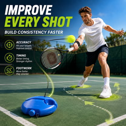 Solo Tennis Trainer Rebound Set – Practice Anytime, No Partner Needed