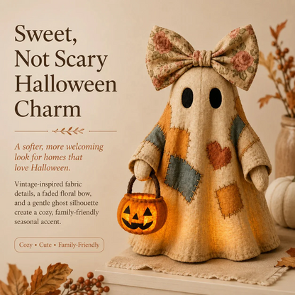 【Halloween Gifts】Resin Vintage Patchwork Glowing Ghost Decor