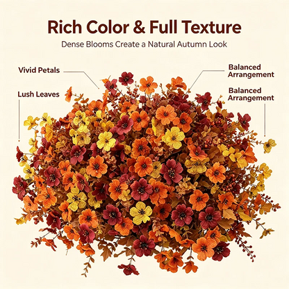 Fall Artificial Flower Halloween, UV Resistant Colorful Fake Flower