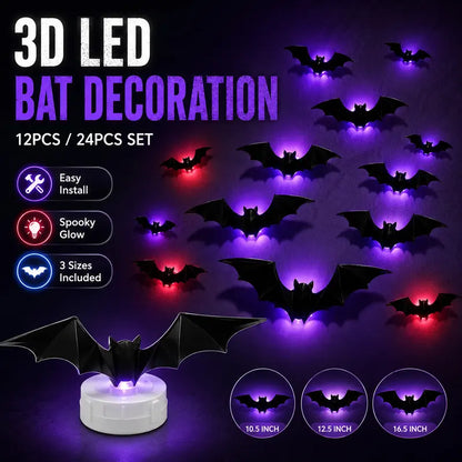 🔥Halloween Early Bird Sale🎃3D LED BAT DECORATION🦇✨