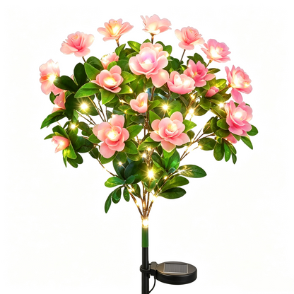EverGlow Memorial Garden Bloom Lights – Solar Powered Outdoor Flower Stakes (4 Pack)