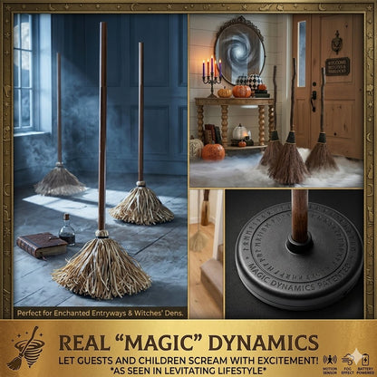 🔥Self-Moving Halloween Witch Broom: Motion-Activated Spooky Decor🔥