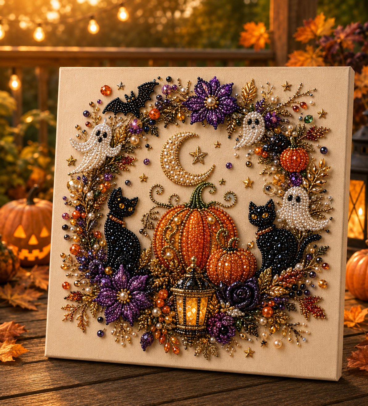 🔥Halloween Early Bird Sale🎃✨ Halloween Pearl Art DIY Kit – Turn Tiny Pearls into Spooky-Cute Magic