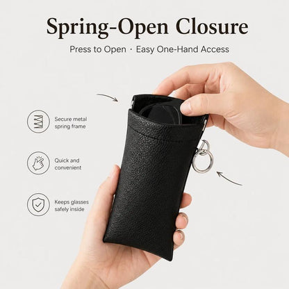 🔥HOT SALE✨ Soft PU Leather Sunglasses Pouch Elastic Opening Eyeglasses Bag