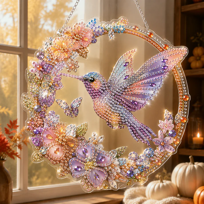 🔥Halloween Early Bird Sale🎃Halloween Black Cat Moon Diamond Art Hanging Ornament Kit