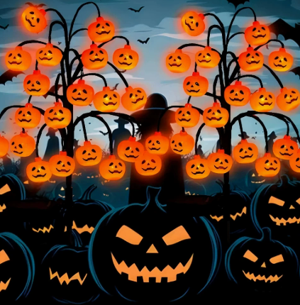 Solar Pumpkin Stake Lights