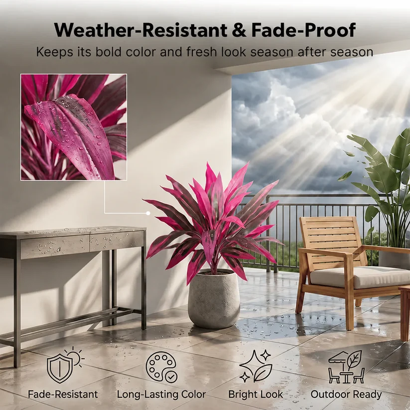 Large Realistic Artificial Boston Fern & Dragon's Blood Tree Plants