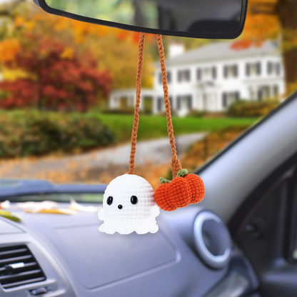 👻Handmade Halloween Hanging Ornament Crochet Pumpkin And Ghost