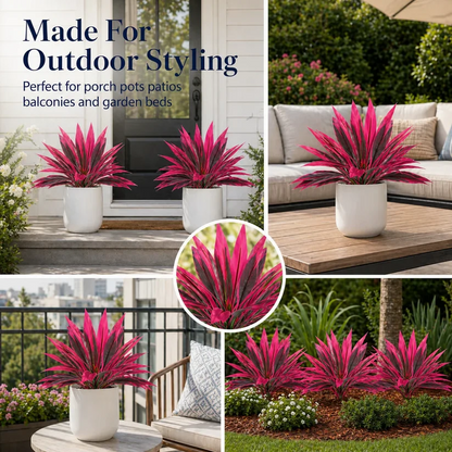 Large Realistic Artificial Boston Fern & Dragon's Blood Tree Plants