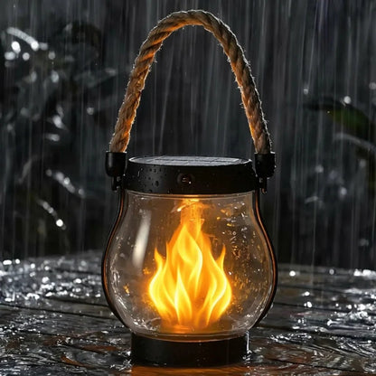 🔥Last Chance Before They're Gone! Solar Flame Lanterns – No Wiring, Auto-On at Dusk!