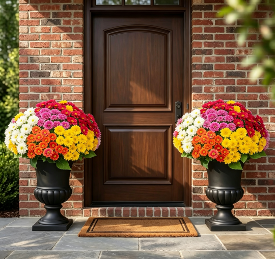 💥Limited Stock 60% OFF🌼Welcome Autumn- Artificial Outdoor Sunset Mums Flowers - UV Resistant, Waterproof, Windproof