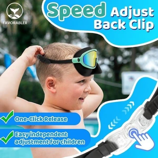 🏊‍♀️-HD children's large frame waterproof and anti-fog swimming goggles